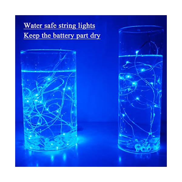 SmilingTown LED-Lichterkette, batteriebetrieben, sternenklare Lichterkette, 15 Stück, 2,2 m, 20 LEDs, Glühwürmchen-Mini-Lichterkette, silberfarben, Kupferdraht, wasserdicht, für Hochzeit, Halloween, Weihnachten, Party, Tischdekoration, Dekoration – Bild 7