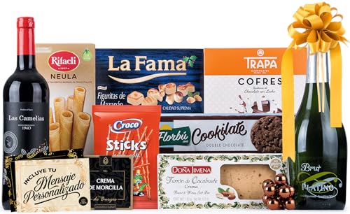 Cesta de Navidad Gourmet 2025 (Lote 201) · Con Vino, Brut, Dulces y Embutidos · Incluye Tarjeta Personalizable · Regalo Corporativo, Familiar o Personal · Ideal para Sorprender esta Navidad