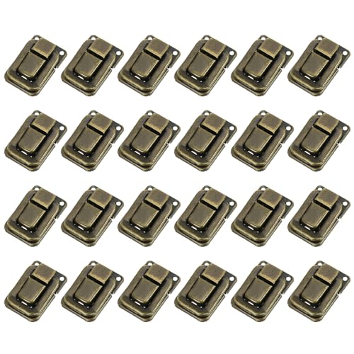 Image of PATIKIL Toggle Catch Lock 1.4 inch x 0.9 inch, 24 Pack Metal Buckle Hasp Lock Latch Clasp for Jewelry Box Wooden Case Decoration, Bronze