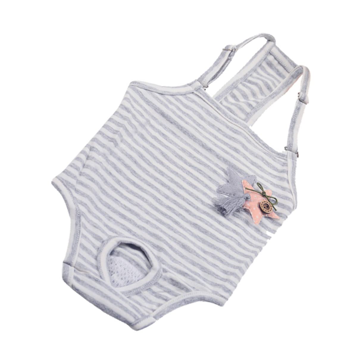 VICASKY Puppy Diaper Pants with Suspender Breathable and Comfortable Sanitary Diaper for Female Dogs Stylish Striped Design Washable Pet Underwear for Stress Use