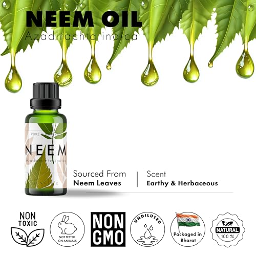 Image of Esslux Neem Essential Oil | 100% Pure Natural Oil for Skin, Hair & Aromatherapy (30ml) | Ideal for DIY & Soap Making | Refreshing, Earthy Scent for Wellness & Skin Care