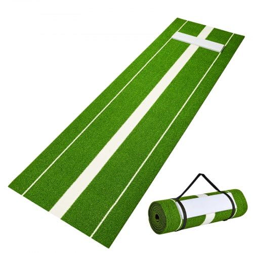 Softball Pitching Mat, 10' x 3' Softball Pitching Mound, Antislip Antifade Rubber Softball Pitching Training Aid, Pitch Practice Mat for Pitchers Indoor Outdoor Pitching Practice, Green
