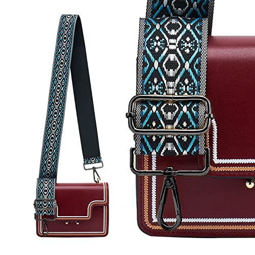 Image of ZOOEASS Nickel Buckles Wide Shoulder Strap Adjustable Replacement Belt Gun Buckles Guitar Style Crossbody Bag Strap