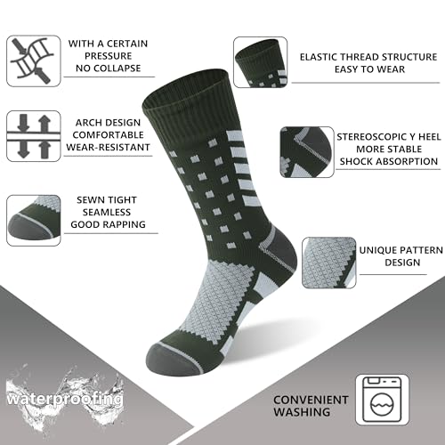Image of Waterproof Socks Men Women Cushion Breathable Hiking Wading Skiing Outdoor Sport Crew Socks