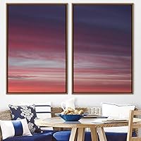 2 Piece Framed Canvas Wall Art Colorful Sky and Mountain Landscape Canvas Prints Home Artwork Decoration for Living Room,Bedroom - 16
