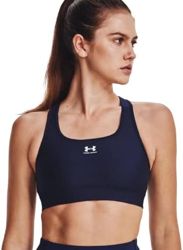 Under Armour Women's UA Authentics Mid Padless, Medium Support Sports Bra, Sweat-Wicking Unpadded and Wireless Sports Bra