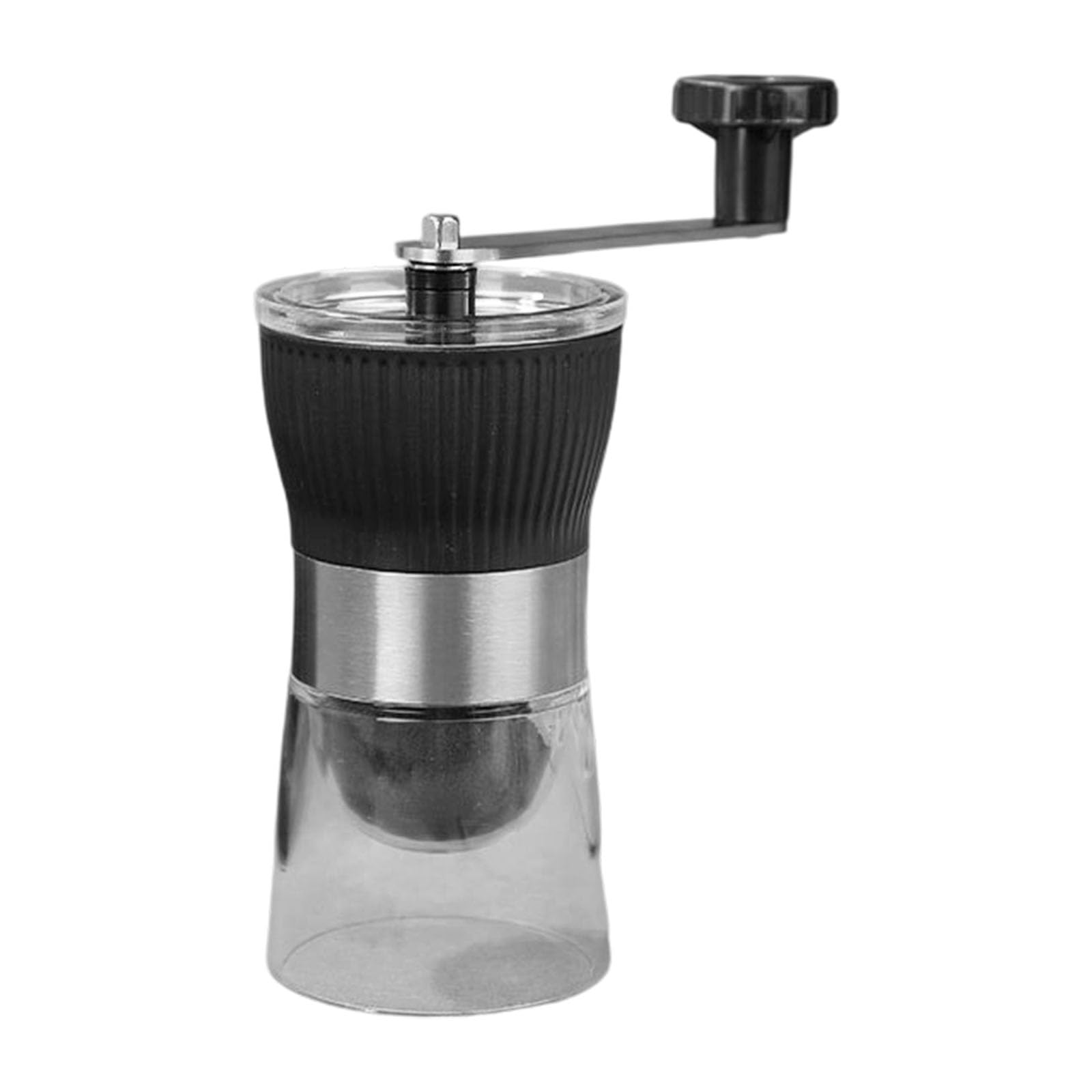 Kalttoy Black Manual Coffee Grinder With Ceramic Burr & Removable 160Ml Glass Bowl For Grinding Adjustable Coffee Mill With Ceramic Burr