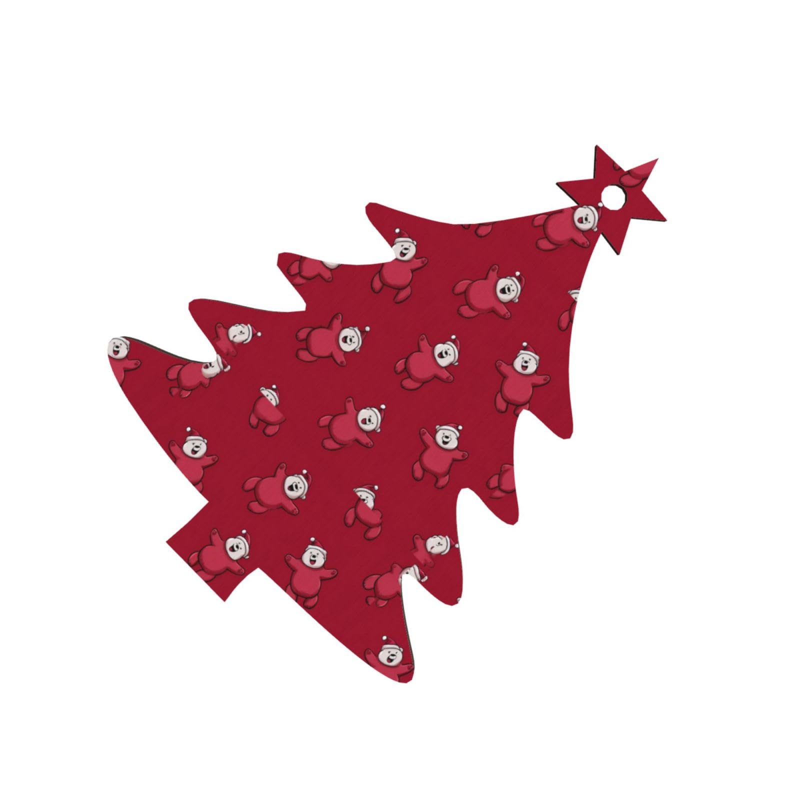 Illustration Bear Lot de 4 décorations de Noël scandinaves en bois naturel pour sapin de Noël rustique et confortable