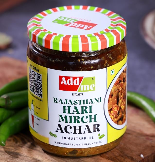 Add Me Rajasthani Hari Mirch ka Achar Pickle 500gm, Homemade Green Chilli Pickles 500g Spicy and Tangy Glass Pack (B0B2PR95VF) Amazon Price History, Amazon Price Tracker