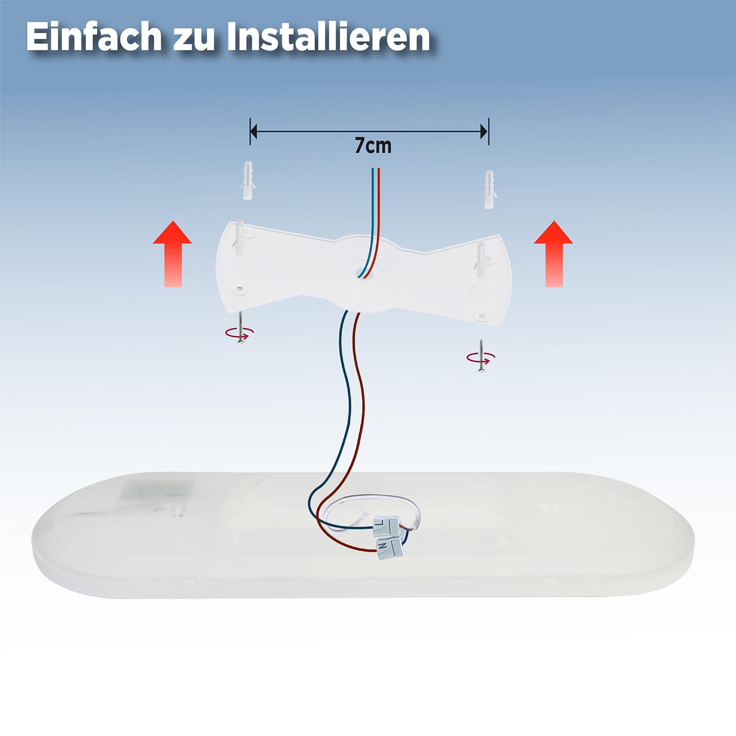 LED Deckenleuchte mit Fernbedienung 36W Dimmbar 2700K-6500K 4900lm IP44 Wasserfest Speicherfunktion Nachtlicht für Wohnzimmer Schlafzimmer Küche Badezimmer Flur 80x20cm Oval Weiß
