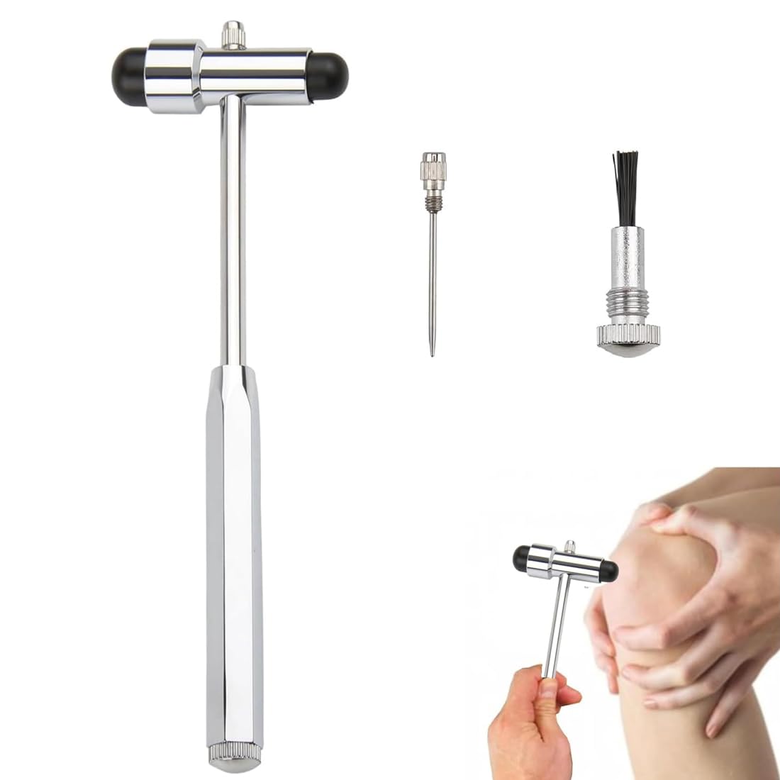 Martillo Neurológico,Martillo para Reflejos con Doble Cabeza, Instrumento de Diagnóstico Muscular y Neurológico para Profesionales y uso Doméstico