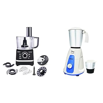 Inalsa 550W Food Processor Bowl with Mixer Grinder with 2 Jars (White, Blue)
