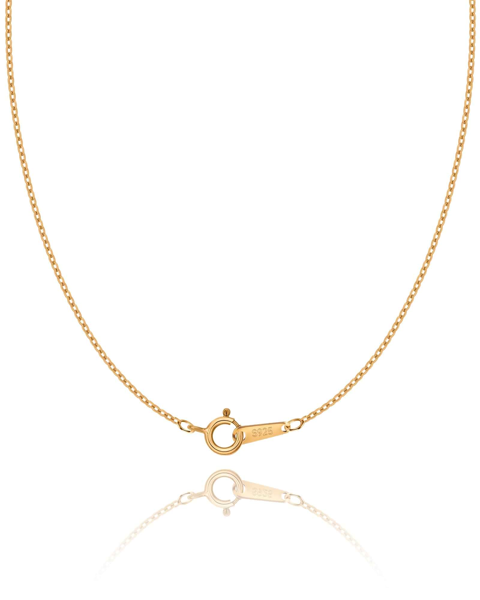 925 Sterling Silver Chain Necklace for Women Dainty, 1.1/1.5mm Durable 18K Gold Plated Cable Chain Necklace with Upgraded Spring-Ring Clasp Shiny Chain 14 16 18 20 22 24 Inch