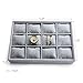 Oirlv Premium Velvet 12 Grid Watch Organizer Jewelry Tray Bracelet Bangle Watch Display Holder Adjustable Pillow