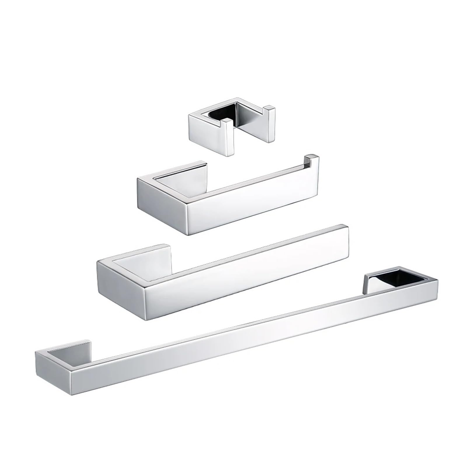 Set di accessori da bagno in acciaio inox lucido, porta carta igienica, ganci per asciugamani da parete, accessori per bagno per camera da letto e WC, elegante decorazione per il bagno