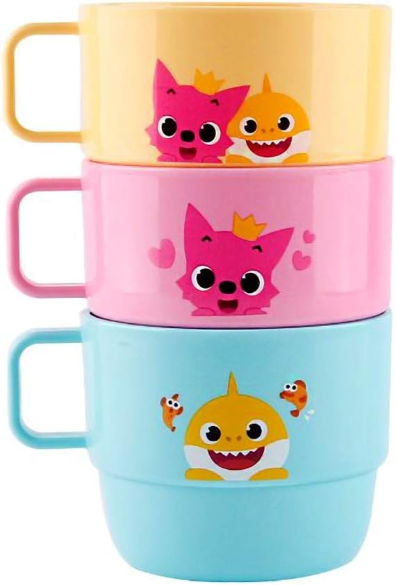 Cup with Handle-3P Family Plastic Cups (230ml) : 3pcs 1 Set