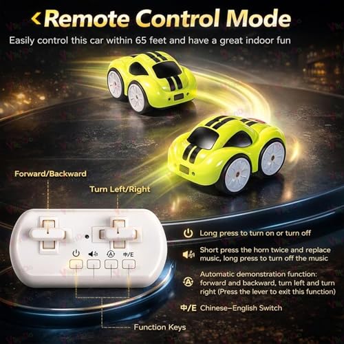 Image of VikriDA Magic Induction RC Sensor Car with 2.4GHz Remote Control, Smart Music & LED Lights, Line Sensing Infrared Following Mini Car, Educational Racing Toy for Boys & Girls