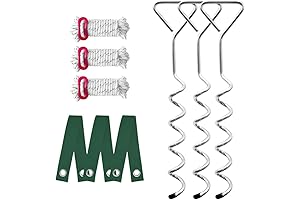 Tree Pegs Heavy Duty Spiral Stakes with Straps and Ropes