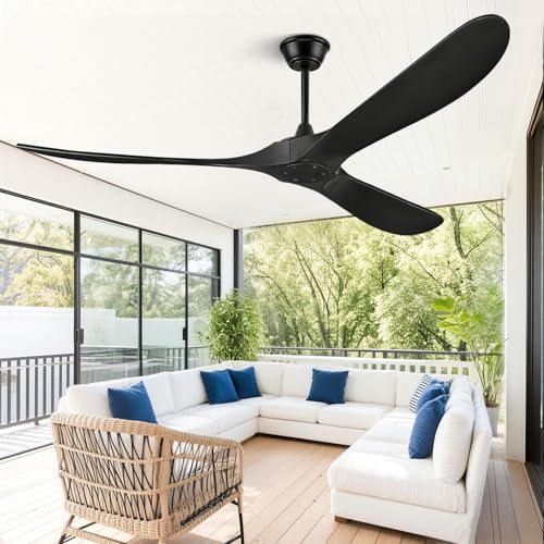 BOOSANT 72" Outdoor Ceiling Fans for Patios, Matte Black Ceiling