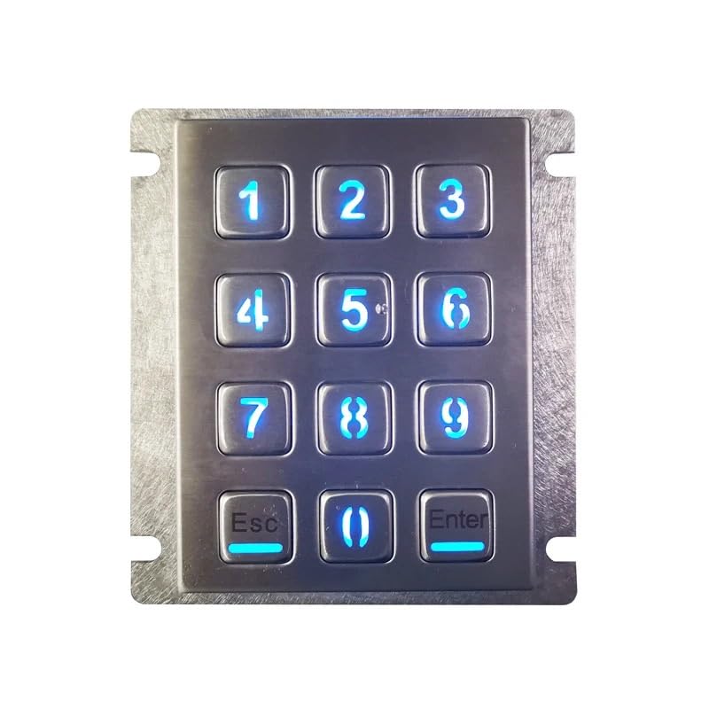 Teclado numérico IP65 de metal con retroiluminación para paneles exteriores