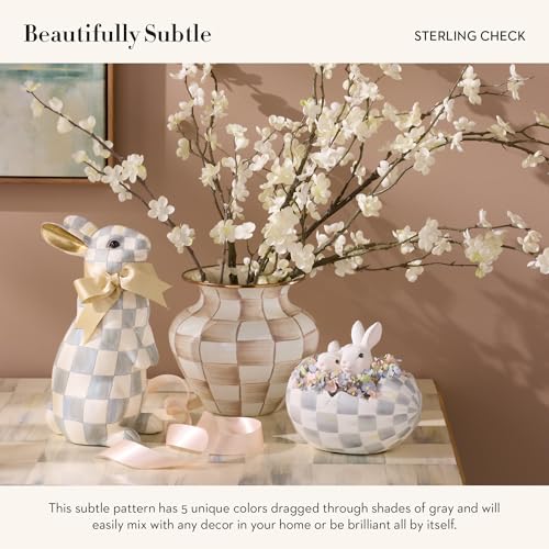 MACKENZIE-CHILDS Bunny Figurine, Rabbit Figurine Decoration for Spring, Standing, Sterling Check3