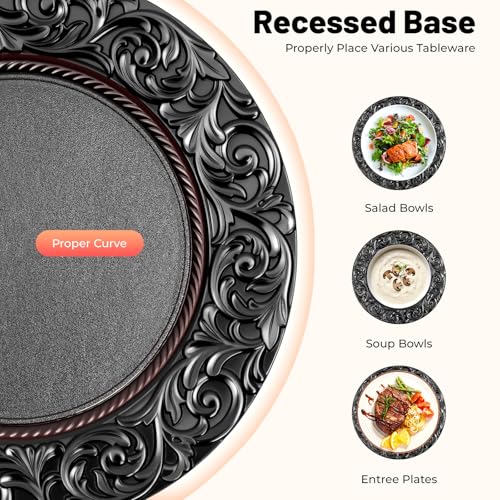 100 Platos de Carga Redondos Reutilizables Negro miniatura 7