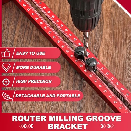 4 in 1 Router Milling Groove Bracket Metric MM Router Circle Cutting Jig Aluminium Alloy Router Table Insert Plate for Woodworking Adjustable Multifunctional Router Jig for Flip Board Trimming 4 4 in 1 Router Milling Groove Bracket Metric MM Router Circle Cutting Jig Aluminium Alloy Router Table Insert Plate for Woodworking Adjustable Multifunctional Router Jig for Flip Board Trimming - Image 4