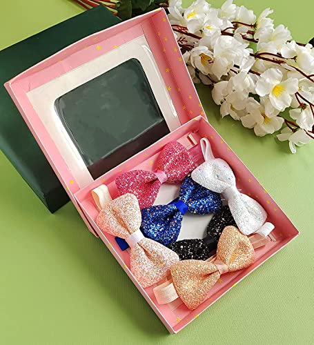 ANNACREATIONS Premium Designer Soft Bow Hairband Headband For Baby And Girls Pack Of 6 Pcs - Image 7