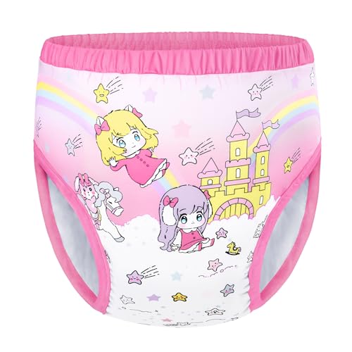 Image of Littleforbig Soft Silky Underwear Comfortable Washable Reusable Adult Training Pants - Fairy Littles in Dreamland Pattern Design L