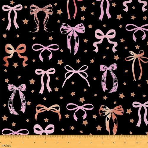 Tissu au mètre orange stars bow 460x150cm pour couture Loussiesd