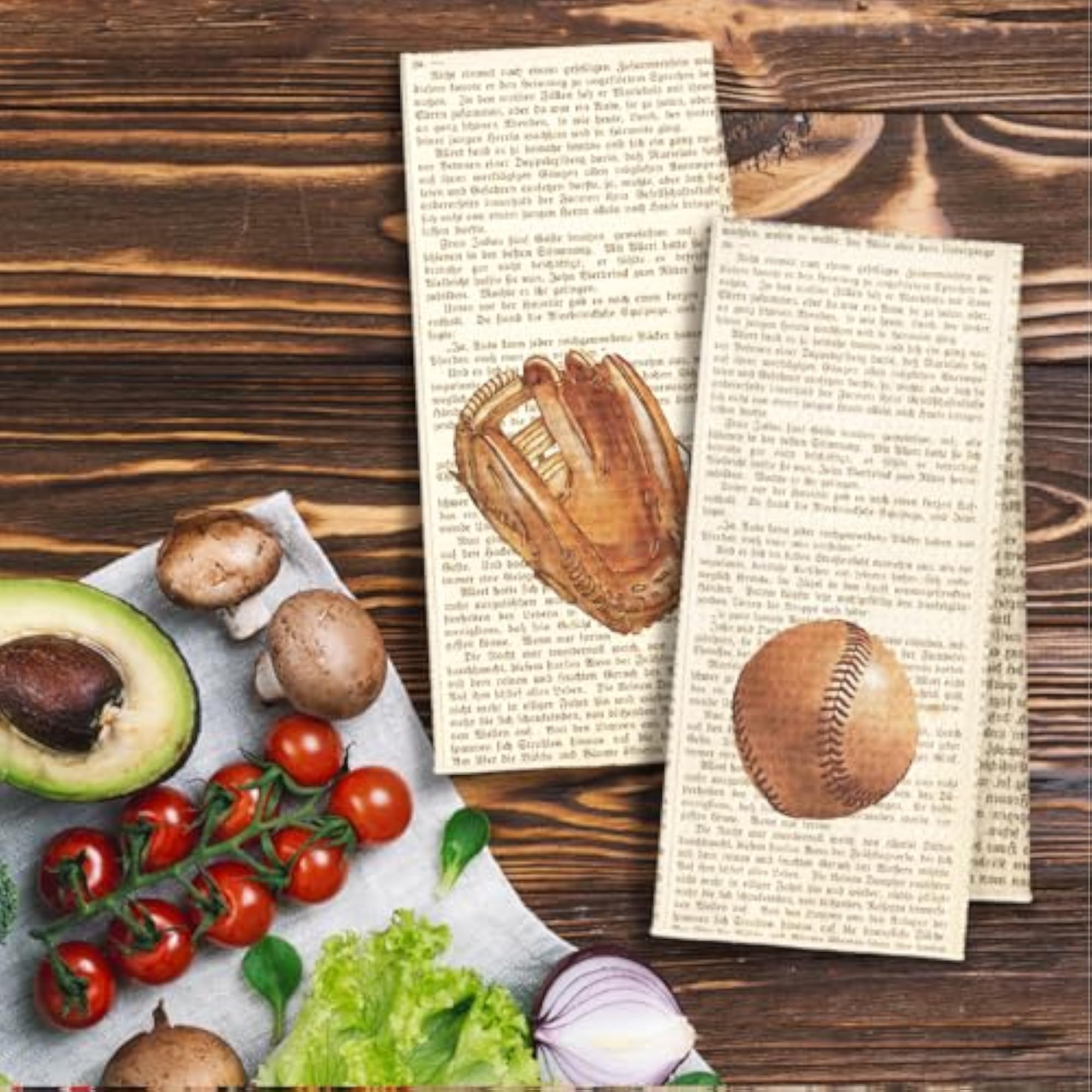 Vintage Baseball Kitchen Towels, Gifts for Baseball Lovers