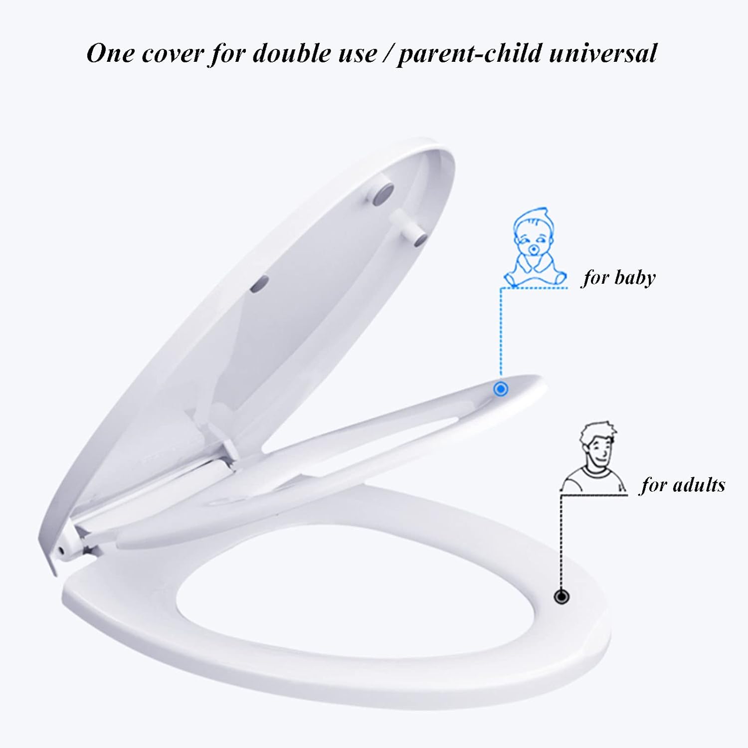 Toilet Seat Slow Close Toilet Seat with Build in Potty Training Seat, 2 in 1 Soft Close Toilet Lid, Removable Ergonomic Design PP Plastic Elongated Toilet Seats