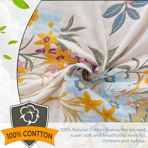 Image of Ultra Soft Fall Boho Throw Blanket,Colorful Floral, 60 inchx80 inch
