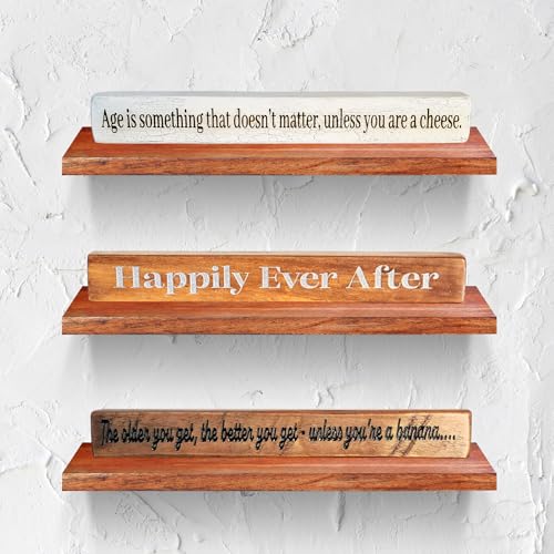 Rustic Mini Shelf Sitter – Happily Ever After Laser Engraved Reclaimed Wood Sign – Perfect Wedding and Anniversary Decor – Unique Tiered Tray or Desk Accent - Image 8