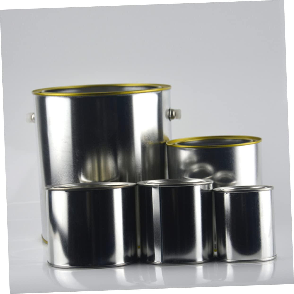 OSALADI Lot De 6 Bidons De Stockage De Peinture En Fer 0,3 L, Réservoir D'encre Solide Ronde, Usage Professionnel Et Domestique, Fournitures Peinture Pour Atelier Et Artisanat