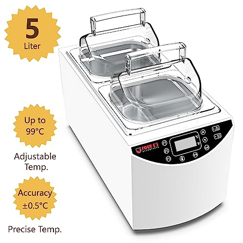 4E's Usa Lab Water Bath - Digital 5 Liter Laboratory Electric Water Bath With Precise Temperature Control, Double Safety Features, And Easy To Read Led Display, Model Wb201 #TOP1