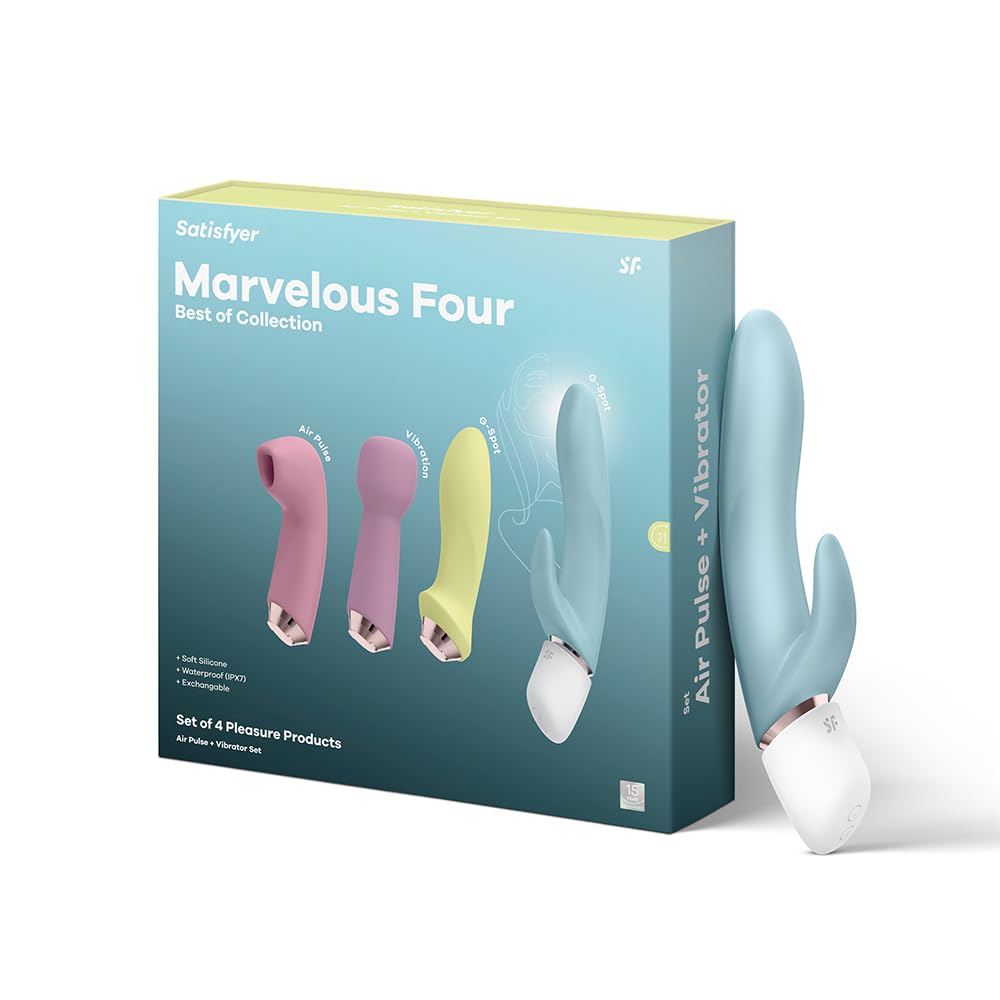 Set di Vibratori Satisfyer Marvelous Four | 4 pezzi di sex toys per donne inclusi quattro Satisfyer | Best Of dei Sex Toys | Set di vibratori erotici | Stimolazione impermeabile (IPX7)
