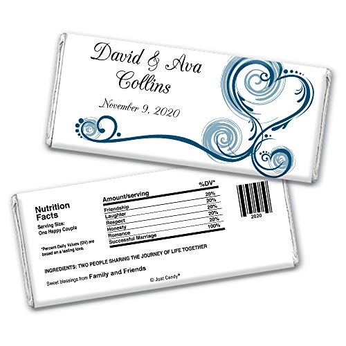 Personalized Wedding Reception Favors Hershey's Chocolate Bar & Wrapper (36 Count) Midnight Blue #TOP6