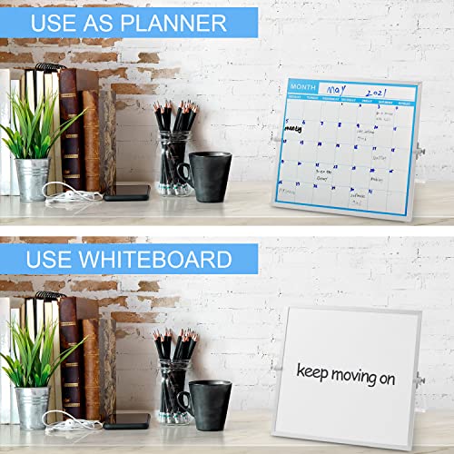 Small Dry Erase White Board, 10'' X 10'' Portable Mini Calendar Dry Erase Board，Double Sided Desktop Whiteboard For Drawing, Kitchen, Planning, Memo, School, Home, Office #TOP4