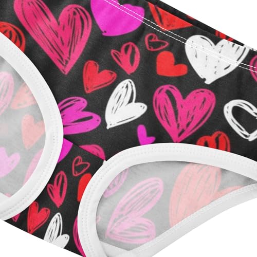 Hand Drawn Hearts Red Toddler Underwear Custom 2t Cotton Girl Panties Cute Aesthetic Briefs Girls Undies4