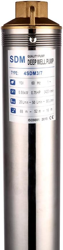 Black Friday - 80% OFF SHYLIYU Submersible Pumps 4 OD Pipe 110V/60HZ 0.55KW 0.75HP Stainless Steel Deep Well Pump 1.25 Outlet Submersible Bore Pump Deep Well Pump with Control Box for Industrial and Home Use Top Brands SHYLIYU Submersible Pumps 4 OD Pipe 110V/60HZ 0.55KW 0.75HP Stainless Steel Deep Well Pump 1.25 Outlet Submersible Bore Pump Deep Well Pump with Control Box for Industrial and Home Use