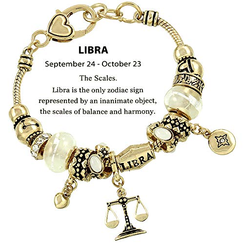 Falari Zodiac Charm Bracelet Multi-Color Slide Metal Murano Beads Silvertone2