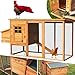 Miweba MyAnimal H&uuml;hnerstall MH-04 | 174x76x103 cm - F&uuml;r 4 H&uuml;hner mit Eiablage - Nistkasten - Kleintierk&auml;fig Winterfest - Freilaufgehege - K&auml;fig - H&uuml;hnerhaus - Vogelk&auml;fig - Voliere (MH-04 Braun)
