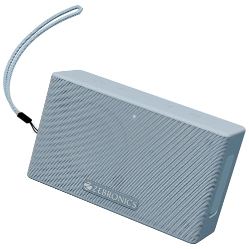 Image of ZEBRONICS Sonic POD S, Portable Bluetooth Speaker, 8 Watts, Upto 7h Backup, Passive Radiator, Call Function, Bluetooth v5.3 | mSD | AUX, TWS, with Carry Loop (Blue)