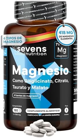 Magnesio Complex 4 en 1 - Citrato, Bisglicinato, Taurato y Malato...