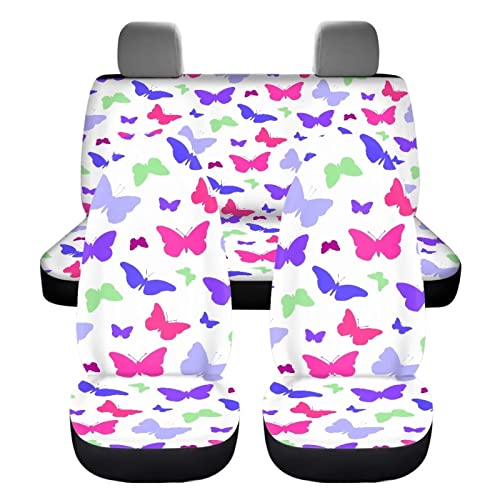 Image of Modysero Funny Butterfly Design Custom Fitted Car Seat Cover Full Set Soft Durable Automotive Seat Cover for Women All Season Full Coverage Decor Accessories Universal Fit Most Cars