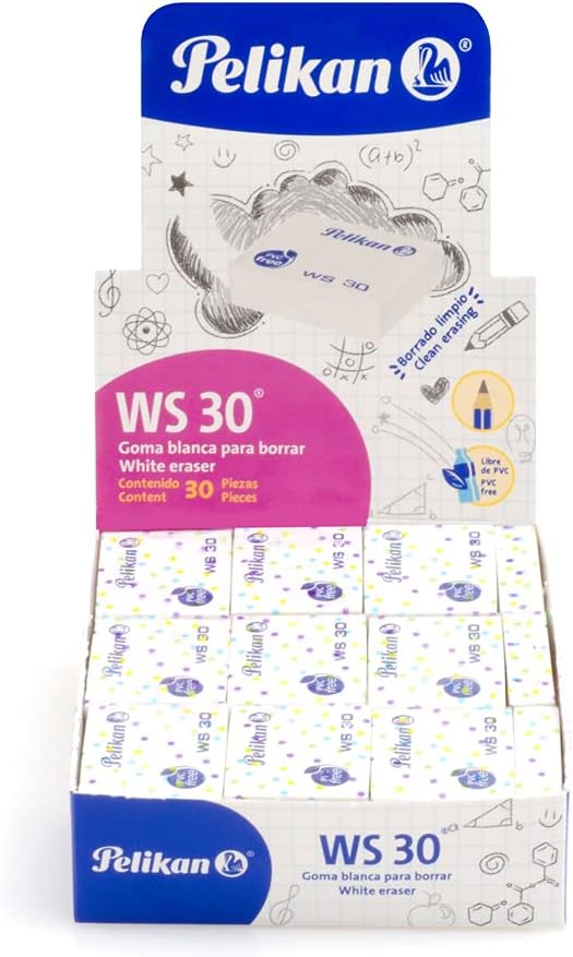 Pelikan WS 30 Art Eraser, White, 30 Each in Display Pack