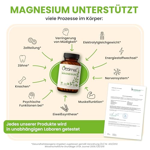 Magnesium Kleine Kapseln (1 Jahr / 365 St. / 400 mg / 107% NRV) 666mg davon 400mg Elementares - Magnesium Hochdosiert Kapseln - Tagesbedarf in 1 Kapsel (Jahresvorrat) Laborgeprüft in Deutschland – Bild 4