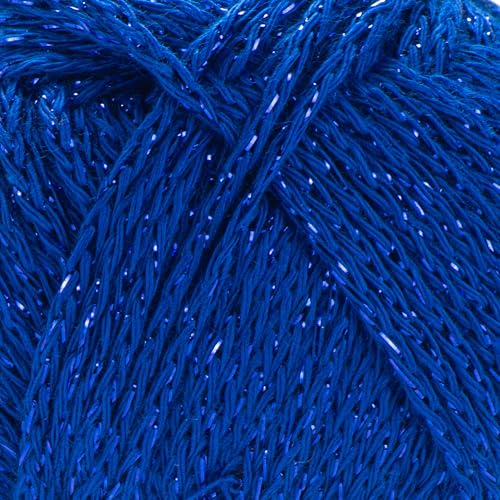 Image of YarnArt Elegance Sparkly Yarn - Metallic Cotton Blend, Fine Sport for Knitting & Crochet, Lightweight Thread for Shawls & Sweaters, 50g (130m), Sax Blue - (1, 106)