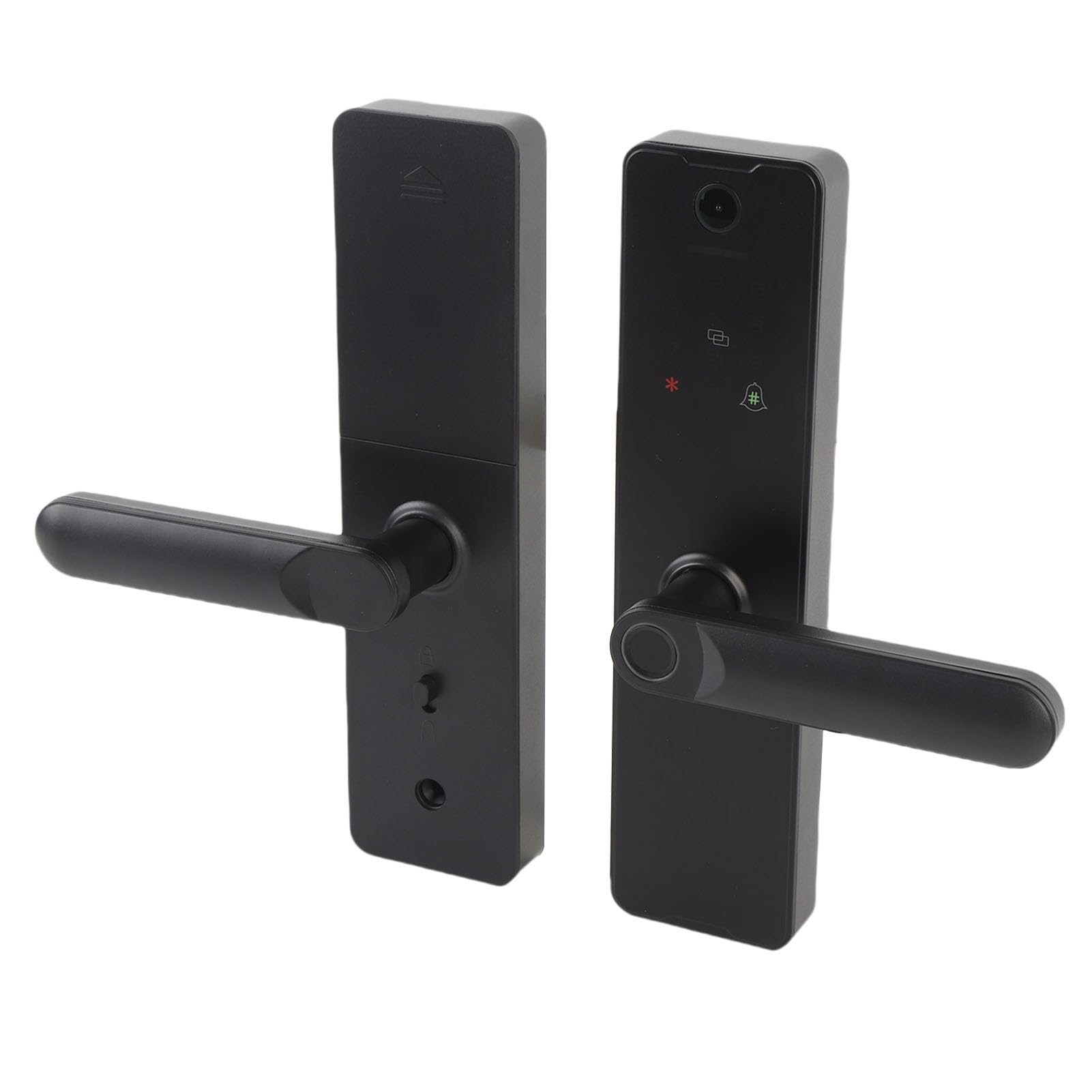 Serrure Connectée avec Caméra HD, 6 Modes de Déverrouillage (empreinte Digitale, Mot de Passe, Carte à Puce, Application Mobile, Mot de Passe temporaire), Sonnette Intégrée et